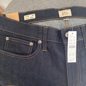 Men’s J. Crew 484 slim-fit in stretch resin rinse Japanese denim, 32/32, New